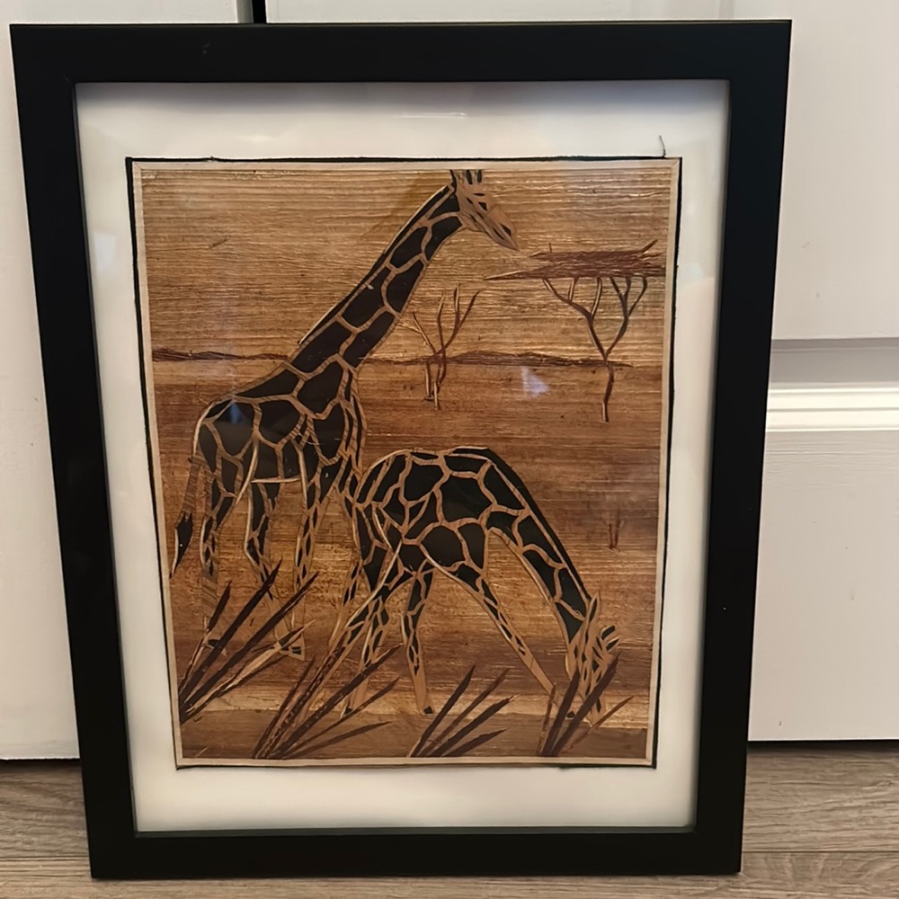 Excellent condition - Framed Giraffes 🦒